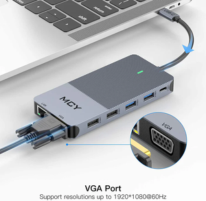 Base de Conexión USB C 12 en 1 con Triple Pantalla, HDMI 4K, LAN, Hub Tipo C con DP para Computadora Portátil y de Escritorio - Product Image 4