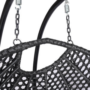 Hitree Double siège extérieur jardin rotin Patio oeuf chaise en osier balançoire fonction suspendue pour salon cour métal matériel - Product Image 2