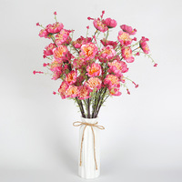 Bouquet de fleurs artificielles en tissu de soie fait main en mousse - Style moderne, couleur longue durée pour salon, table, mariage, fête, maison