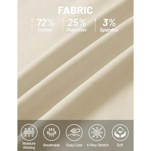 Cotrasen-Camisas de golf de manga corta de piqué de algodón ligero para hombre, color caqui, talla M, ajuste clásico, transpirable, que absorbe la humedad para Polo - Product Image 6