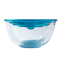 Ensemble de bols à salade en borosilicate poli, écologiques, personnalisables et compatibles micro-ondes, avec couvercle, vente en gros