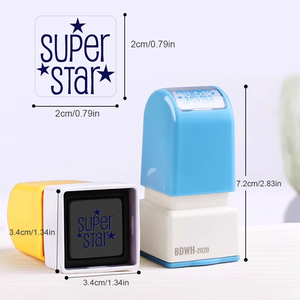 Sellos de Recompensa para Maestros, Sellos de Plástico para Uso en Oficina, Personalizados con Logotipo, 20x20mm, 36g, Modelo BD2020 - Product Image 4