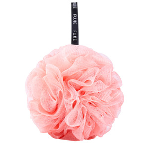 <b>Bath</b> Ball Pink Soft Exfoliating <b>Bath</b> <b>Sponge</b> With Multiple Straps For Body Scrubbing - Product Image 2