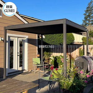 Pérgola Metálica Moderna para Jardín con Motor, Impermeable, con Techo de Láminas Ajustables Eléctricamente, Pérgola de Aluminio y Carpas con Luz LED - Product Image 3