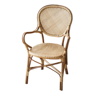 Luxe Vintage Boho Tissé À La Main En Rotin Naturel Fauteuil Style Français Accent Chaise pour Salon Balcon Café Meubles