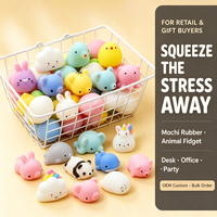 Adorable jouet mochi en forme d'animal mignon, en caoutchouc souple, anti-stress, à presser, pour les jeunes et les adultes, mini format de poche, kawaii