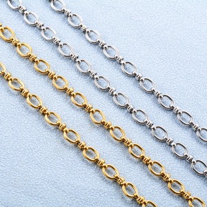 Collier punk en acier inoxydable de 6,5 mm, maillons épais, grand nœud ovale, chaîne pour femmes et hommes, plaqué or, collier ras du cou, bijoux en métal - Product Image 2