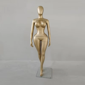 หุ่นโชว์เสื้อผ้าผู้หญิงแบบเต็มตัว ยืน ทรงสวย อกใหญ่ สะโพกใหญ่ หัวโค้งมน แขนโค้งมน สีทอง - Product Image 3