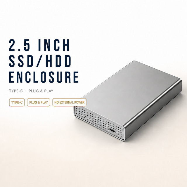 Aluminum USB 3.1 Type-C 2.5 Inch SATA III HDD/SSD External Hard Drive Enclosure with 5Gbps