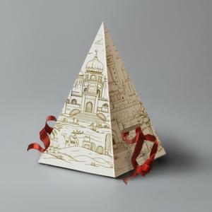 Sunshine Custom <b>Small</b> Pyramid Shape Cake <b>Box</b> Reusable Paperboard <b>Packaging</b> for Food for Triangle Pyramid Treats - Product Image 1