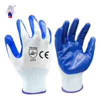 Guantes de Protección para Manos Ambidiestros Recubiertos de Nitrilo Transpirables, Inodoros y Ligeros para Almacenes, Jardinería y Embalaje