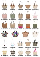 Sac fourre-tout en paille en papier personnalisé en usine sac de plage tissé de grande capacité évidé avec doublure à glissière pour les femmes