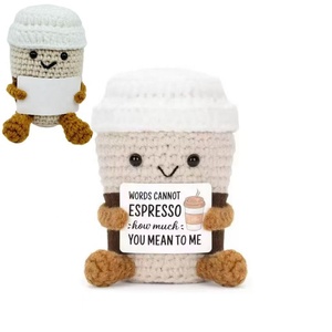 Muñeco Amigurumi de Ganchillo Hecho a Mano con Forma de Taza de Café, Juguete Artístico de Apoyo Positivo para Decoración de Pascua, Año Nuevo, Navidad y Graduación - Product Image 5