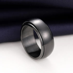 Dj060 <b>Tungsten</b> Wedding Band Men's Minimalist <b>Ring</b> Everyday Wear Rotating Design 8mm Width - Product Image 4