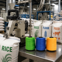 Hilo de poliéster 100% personalizado de un solo color para sacos o bolsas tejidas, de fábrica 103 104