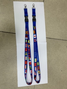 Quốc gia khác nhau cờ Logo dây buộc tùy chỉnh Cmyk thăng hoa 2 bên logo dây buộc Keychain - Product Image 2