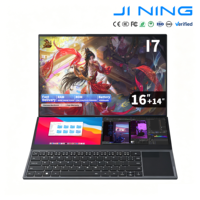 Nieuwe groothandel grijze dual-screen laptop 16"+14" IPS Intel I7 9850H 8/16/32GB RAM SSD Win10/11 metalen behuizing zakelijk Engels