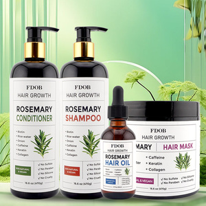 OEM personnalisé croissance des cheveux shampooing après-shampooing ensemble et huile pour les cheveux <span class=keywords><strong>avec</strong></span> huile d'argan, romarin, kératine-Anti-chute de cheveux, anti-pelliculaire - Product Image 1