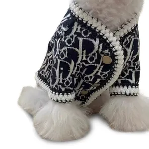 New Winter Trendy Brand Cat Knitted Cardigan Pet Warm Sweater Small Dog Luxury Dog Clothes Pet Supplies Wholesale