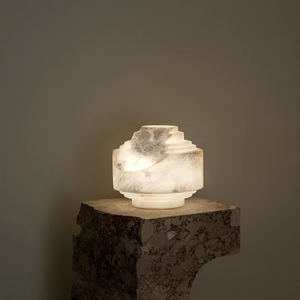 alabaster Hand Carved Snowflake Marble Desk Lamp Indoor Outdoor Decorative table Light for Living Room Bedroom Patio Garden - Product Image 6