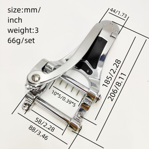 Pont de tremolo pour guitare électrique style LP avec barre de tremolo à grande poignée, plaque de tirage de cordière de guitare avec vis et ressorts complets - Product Image 2