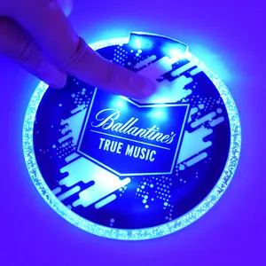 Factory Price Led Coasters Wholesale Custom Light Up Glowing LED Color Changing Coasters