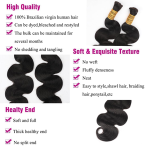 Cheveux humains vierges bruts en vrac sans trame pour tresses bohèmes, extensions de cheveux humains ondulés profonds pour tresses bohèmes - Product Image 2