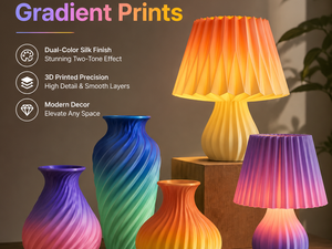 Filament d'imprimante 3D Aibaoshi Silk PLA bicolore 1,75 mm, dégradé bicolore pour œuvres d'art, compatible avec Bambu Lab Creality - Product Image 4