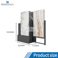 Présentoir rotatif à 360 degrés pour carreaux en céramique 120x60, personnalisable pour showroom, avec fonction de positionnement, modèle Boya