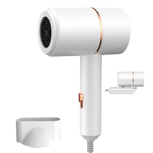 Hair Dryer Foldable With Blue Light Dc Motor Single Air Nozzle European Plug For Home And Dormitory Use - Product Image 2