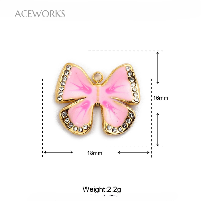 Paved Butterfly Pink-Gold