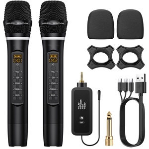 Sistema <span class=keywords><strong>de</strong></span> Micrófono Inalámbrico UHF con Control <span class=keywords><strong>de</strong></span> Volumen/Agudos/Bajos/Echo, Micrófono Dinámico <span class=keywords><strong>de</strong></span> Mano Dual con <span class=keywords><strong>Receptor</strong></span> <span class=keywords><strong>para</strong></span> Karaoke - Product Image 1