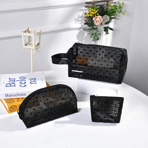 Bolsa de almacenamiento de cosméticos de gran capacidad, conjunto de 6 bolsas de malla con flocado portátil, bolsa de lavado de baño - Product Image 6