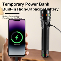 Lampe torche LED laser blanche, Power Bank, Type-C, double éclairage latéral COB, zoom 1000M, écran LCD, torche tactique rechargeable