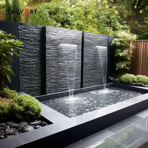 <span class=keywords><strong>Fontaine</strong></span> murale cascade en granit personnalisée <span class=keywords><strong>fontaine</strong></span> murale extérieure en marbre de haute qualité pour <span class=keywords><strong>terrasse</strong></span> décor de débit d'eau <span class=keywords><strong>fontaine</strong></span> murale en marbre - Product Image 1