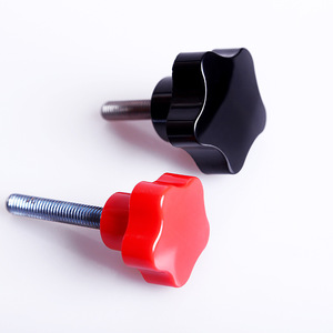 Poignée en bakélite cinq étoiles M5 M12 pour outil mécanique, bouton à trou traversant, volant rouge et noir - Product Image 1