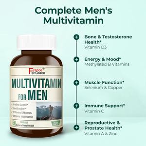 Multivitamines haute puissance 60 capsules pour soutenir un système immunitaire sain chez les hommes, complément alimentaire multivitaminé - Product Image 3