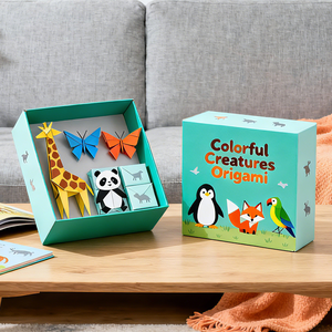 Culturalpuzzle Livre d'<span class=keywords><strong>origami</strong></span> facile pour enfants de 4 à 6 ans, plus de 30 projets simples, kit d'art de découpe de papier, jouet éducatif Montessori, animaux - Product Image 2