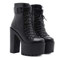 Bottes courtes pour femmes, nouvelle collection automne-hiver, style export, à plateforme épaisse, imperméables, à talons hauts et épais
