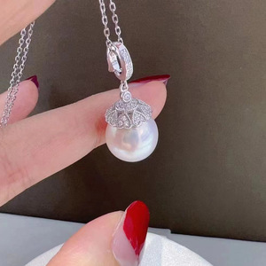 จี้เงินแท้ S925 สำหรับใส่ลูกปัด DIY ขนาด 10-13 มม. ทรงกลม สำหรับสร้อยคอหยก รุ่น 31025 - Product Image 1