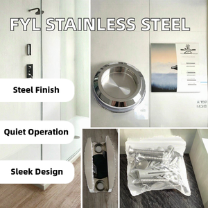 Juego de Herrajes para Puerta Corredera de Ducha de Acero Inoxidable Moderno FYL con Sistema de Rodillos Silenciosos para Baño - Product Image 2