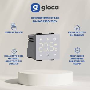 Cronotermostato Integrado Gloca 230V con Pantalla Táctil, Control Inteligente para el Hogar, Material Plástico - Product Image 2