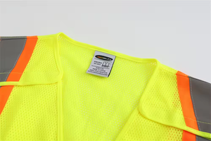 Gilet per geometra per lavori di costruzione di classe 3 ANSI manica corta a 5 punti di sicurezza con riflettore a maglia staccabile - Product Image 4