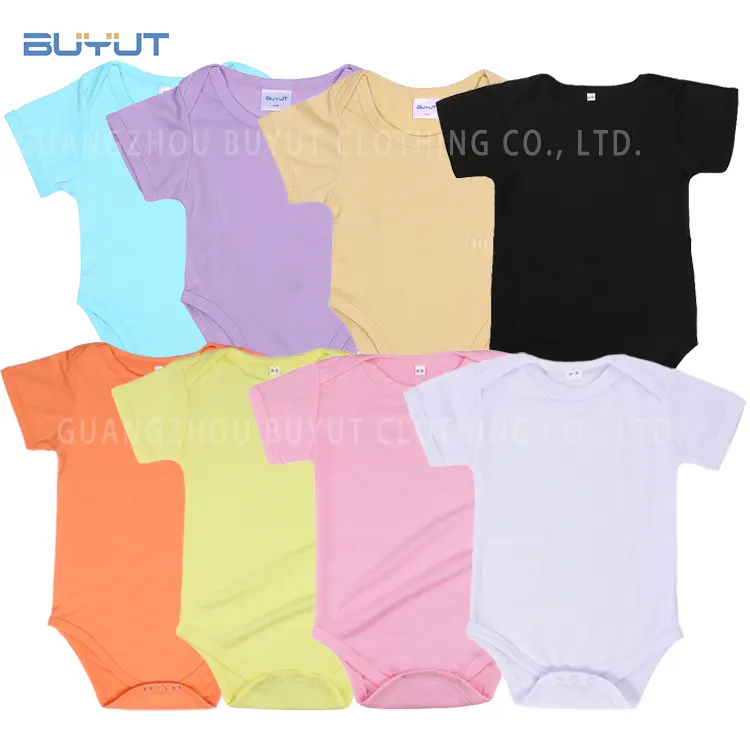 Sublimation pastel colours Blank Baby Body Romper Polyester Cotton-Feel Short Sleeves With Snaps for infant
