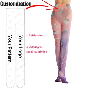 Tiger mặt mô hình động vật in pantyhose ngôi sao mặt trời Galaxy cô gái mát mẻ JK quần màu tím nữ tính người phụ nữ hàng ngày Pantyhose