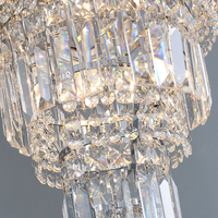 Haute Qualité De Luxe Cristal LED Lustre Lampe pour Escalier Villa Hôtel Chaud Blanc Verre Pendentif Minimaliste Contemporain Long
