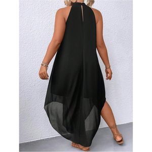 Vestido Largo Halter para Mujer, Estilo Bohemio Asimétrico, Holgado, de Gasa, para Fiesta, Playa o Vacaciones - Product Image 2