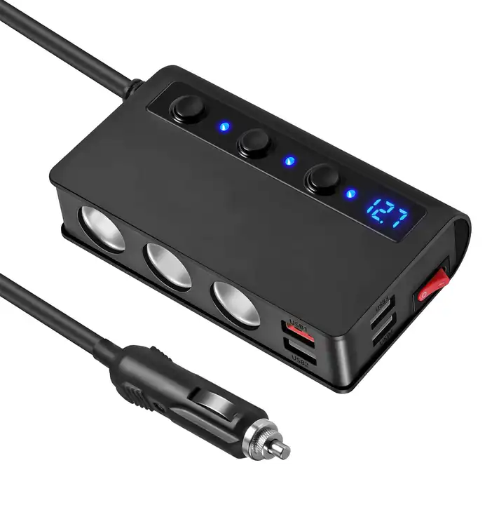 ADAPTATEUR TRIPLE ALLUME CIGARE / USB AVEC INTERRUPTEUR