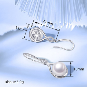 Orecchini Pendenti a Croce Simil-Perla per Donne, Eleganti Orecchini Pendenti per Uso Quotidiano e Feste, Gioielli alla Moda - Product Image 4