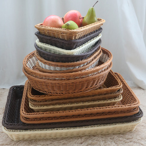 Woven Storage <b>Baskets</b> Bowl L <b>Stackable</b> Fruit And Vegetable <b>Basket</b> - Product Image 1